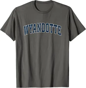 Wyandotte Michigan MI Vintage Sports Design Navy Design T-Shirt