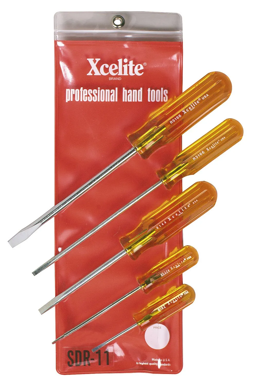 Xcelite SDR11 5-Piece Round Blade Screwdriver Set with Amber Handles