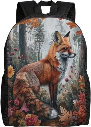Xerial Forest Fox Backpack Waterproof Anti Theft Durable Light Laptop Bag Backpacks For Women Men Travel Gym Backpack