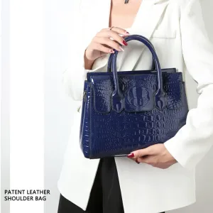 XXGJOALD-Purses and Handbags for Women Crocodile Pattern Tote Leather Top-Handle Satchel