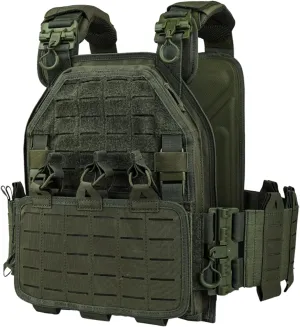 YAKEDA Tactical Outdoor Vest for Men /1000D Nylon Quick Release Laser-Cutting Modular Lightweight Vest