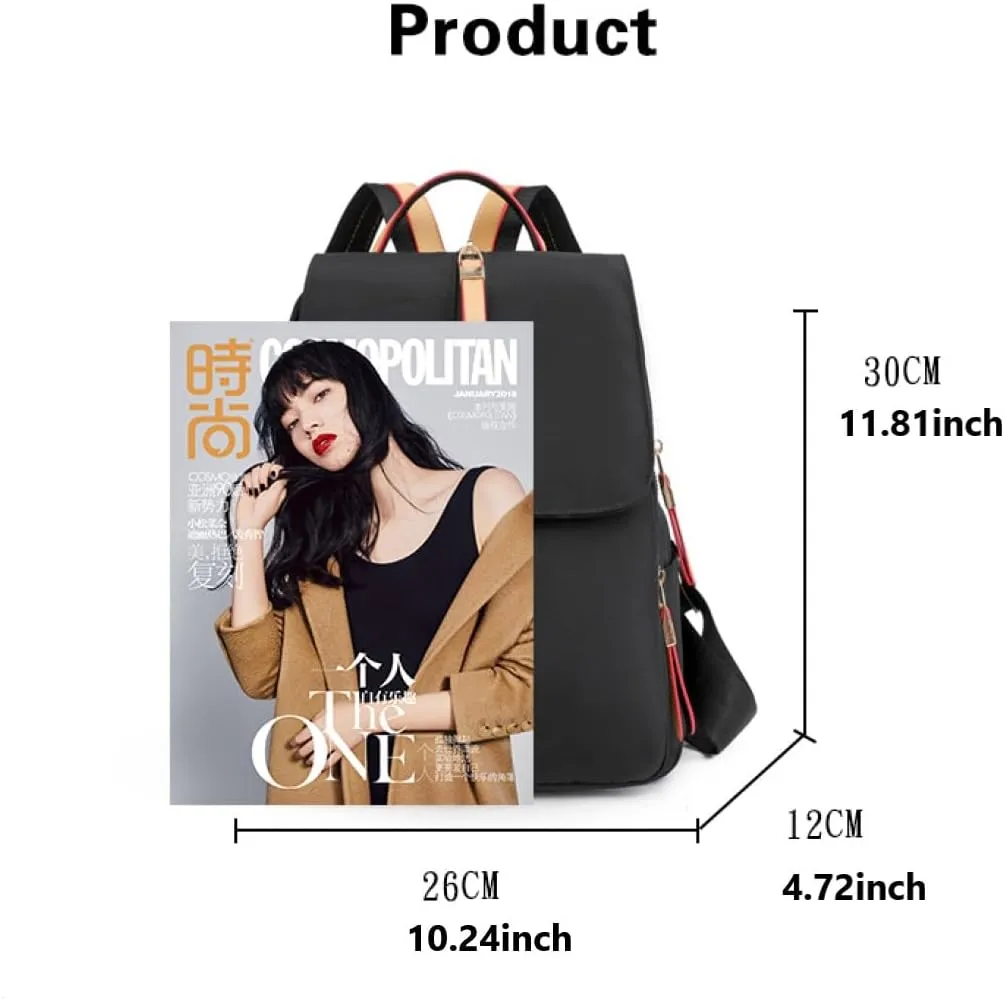 YANAER Small Backpack for Women Mini Backpack Lightweight Casual Daypack Backpack for Travel Handbag Nylon Bookbag Black