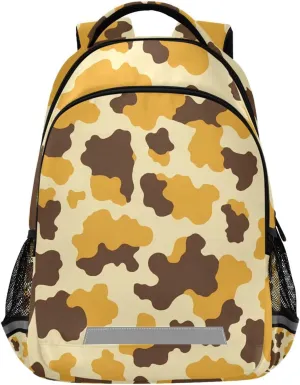 Yellow Brown Cow Backpack for Girls Boys School Bookbag Kids Daypack Lightweight Laptop Backpack Back to School Supplies