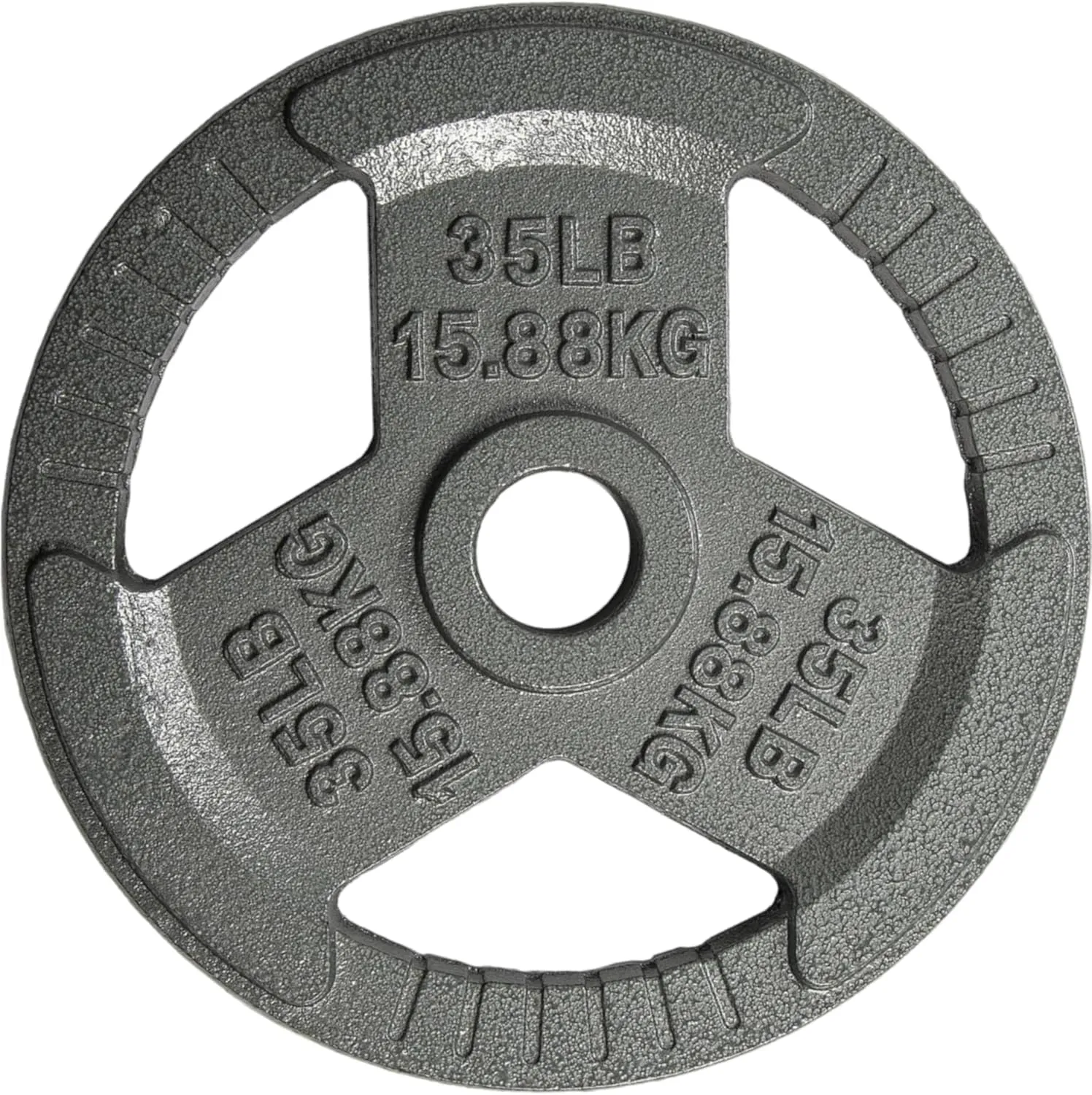 Yes4All Tri-Grip Handles Cast Iron Olympic Weight Plates, 2-Inch Weight Plates for Weight Lifting with Smooth and Durable Finish, Suitable for Strength Training Exercises (Single, Pair and Set)