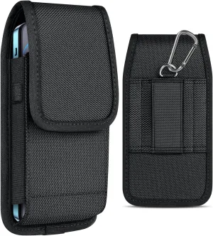 ykooe Cell Phone Pouch Nylon Holster Case Compatible with Samsung Galaxy S25/S24/S23/S22/S21/S20/S10/S9/S8 Plus and FE, A54 A53 A52 A51 A50, Black -XL