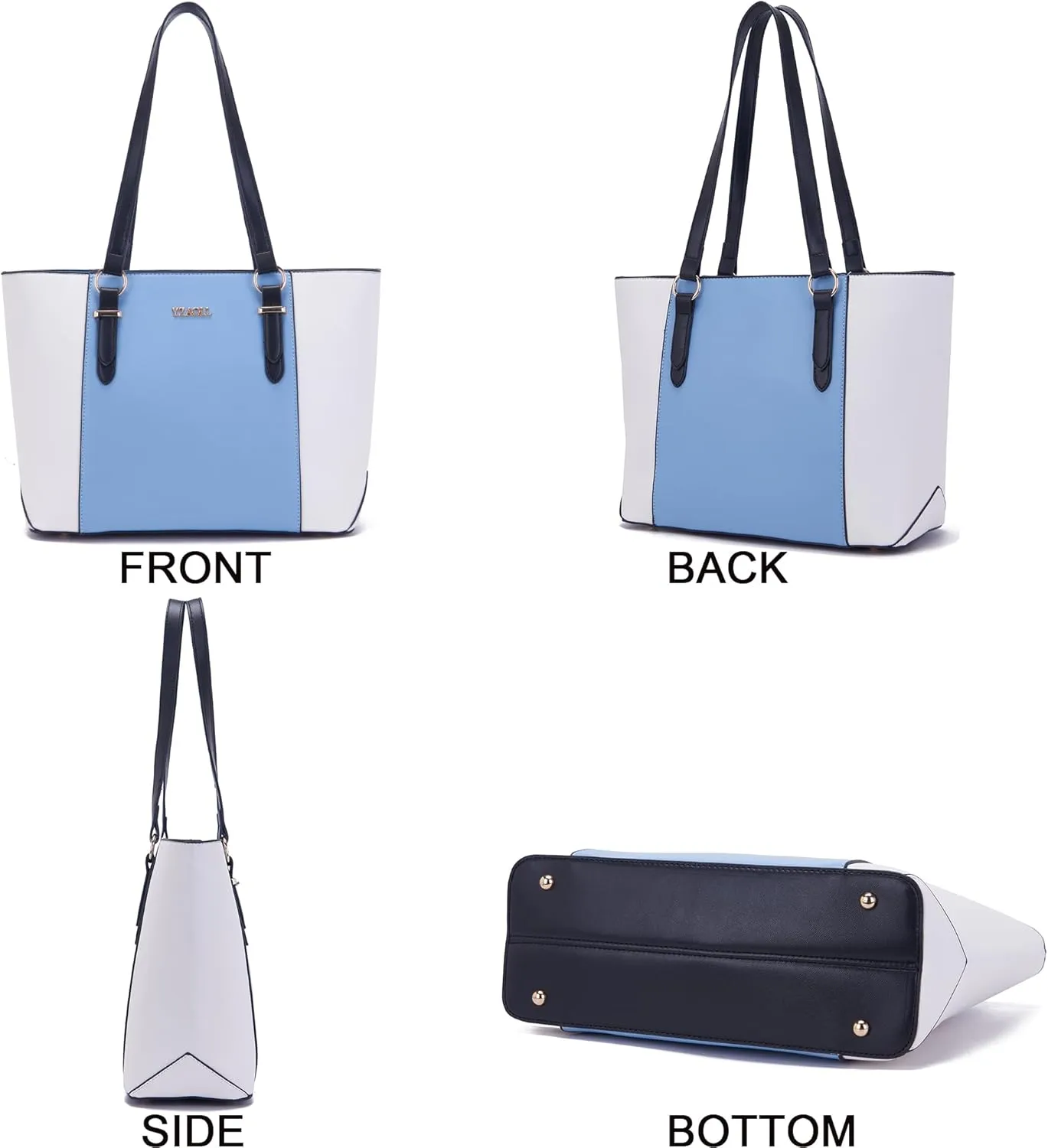 YZAOLL Purses for Women Faux Leather Medium Large Tote Satchel Shoulder Purse Handbag Wallet set