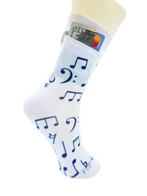 Zipper Sock Wallet - Music Sock