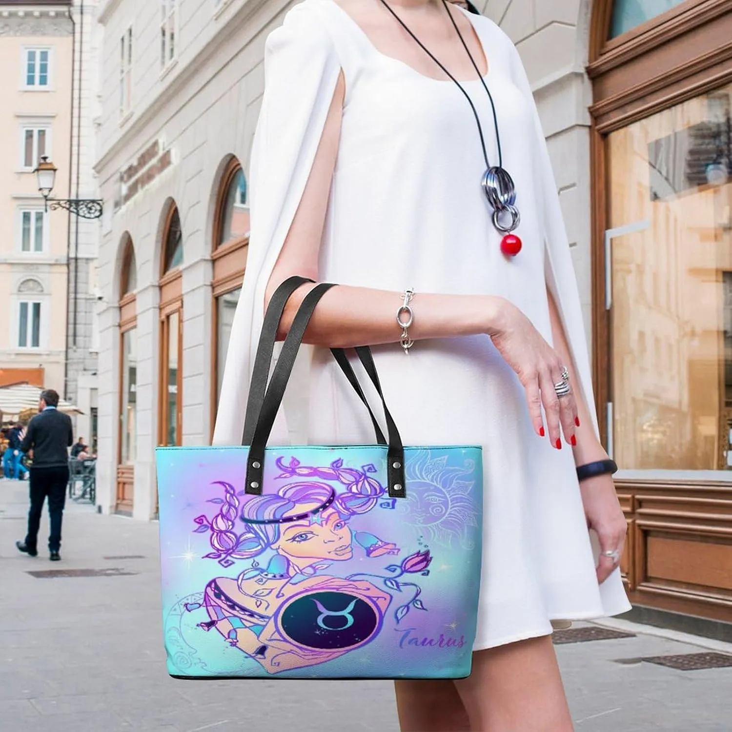 Zodiac Sign Virgo Hobo Handbags With Zipper Large Capacity Satchel Tote Bag Shoulder Bag