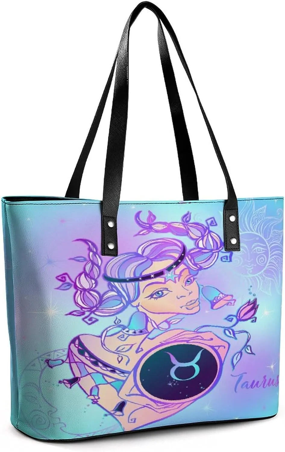 Zodiac Sign Virgo Hobo Handbags With Zipper Large Capacity Satchel Tote Bag Shoulder Bag