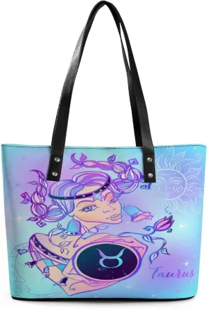 Zodiac Sign Virgo Hobo Handbags With Zipper Large Capacity Satchel Tote Bag Shoulder Bag