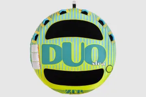ZUP Xtra 2 & 3 Person Heavy Duty Towable Deck Tube for Boating with 6 Padded Handles, Quick-Connect Tow Hook, Full Nylon Cover