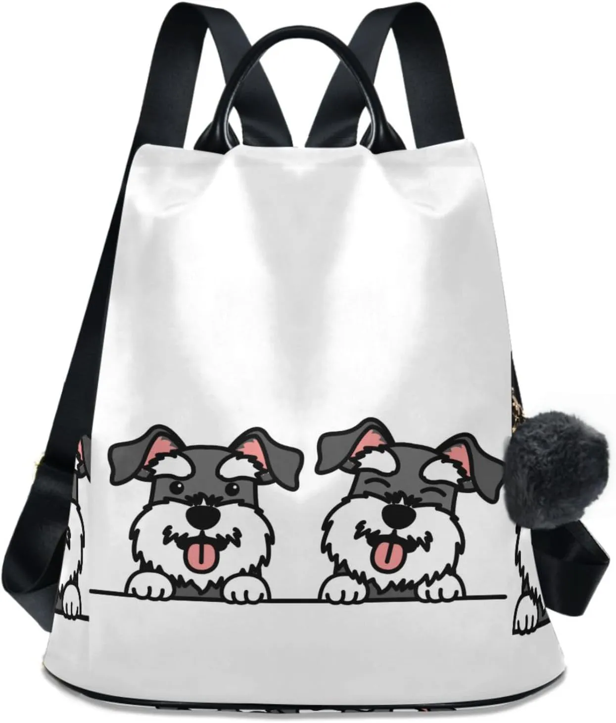 ZZKKO Cute Schnauzer Dog Backpack Purse for Women Rucksack Anti Theft Fashion Travel Lightweight Ladies Shoulder Bag