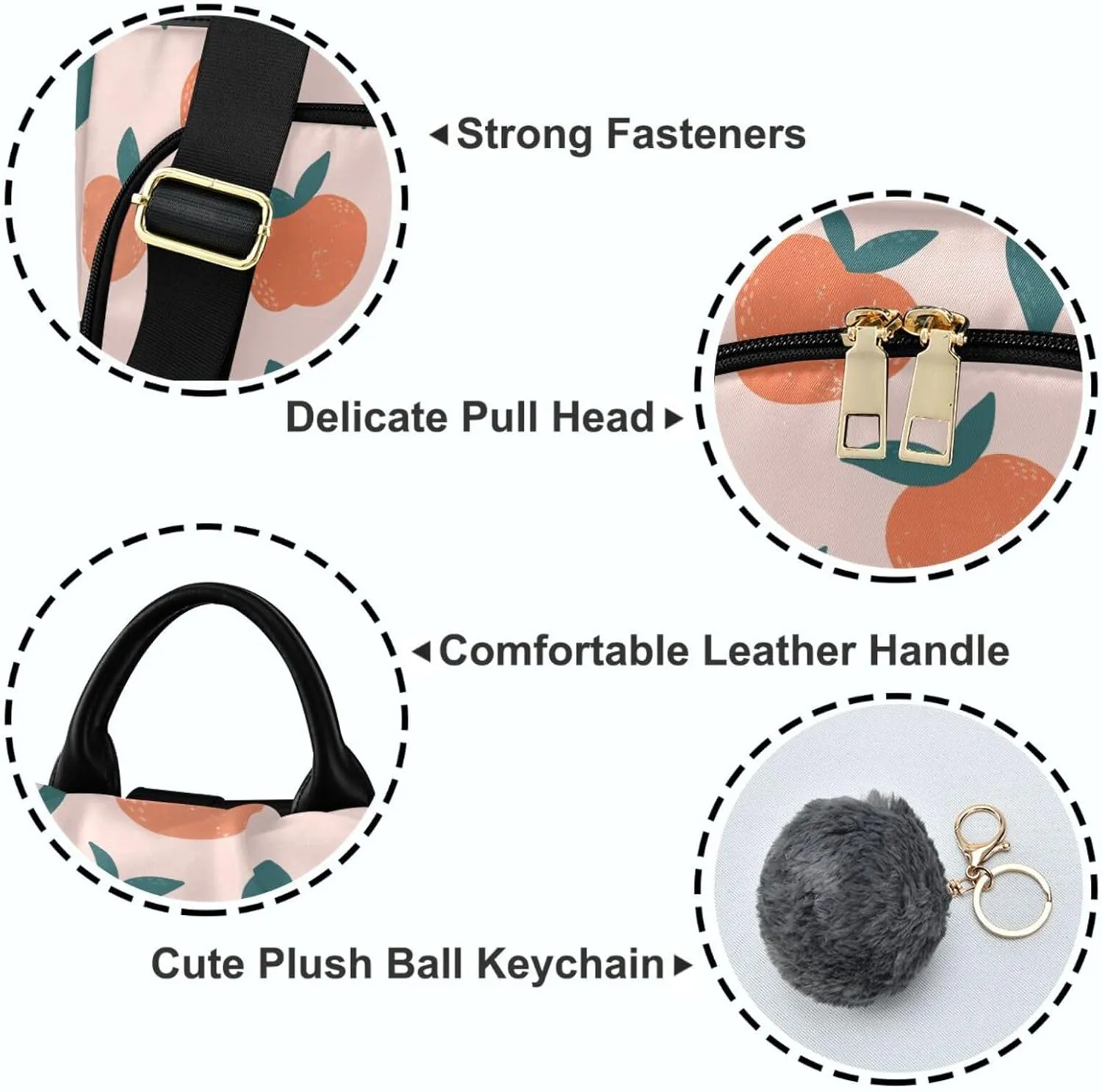 ZZKKO Peaches Backpack Purse for Women Rucksack Anti Theft Fashion Travel Lightweight Ladies Shoulder Bag
