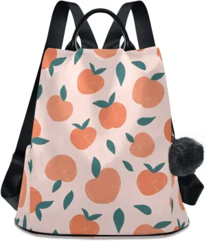 ZZKKO Peaches Backpack Purse for Women Rucksack Anti Theft Fashion Travel Lightweight Ladies Shoulder Bag